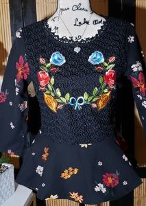 Unique A FULI Floral Print Top size S